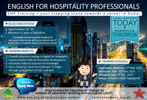 Organization for Educational Change (OEC) present "English For Hospitality Professionals" training course in association with abc Foundation (abcF)